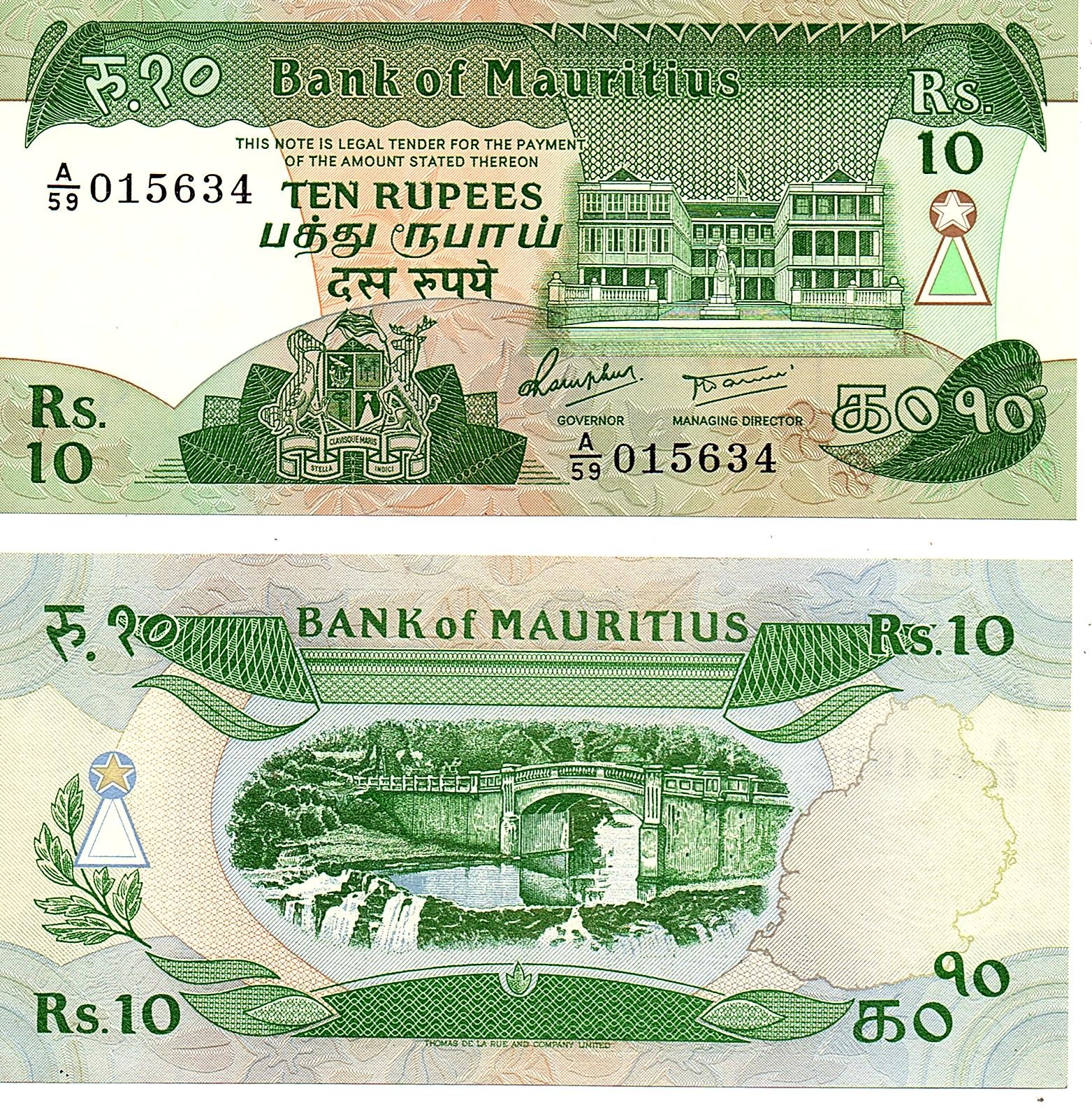 Mauritius #35/AU  10 Rupees